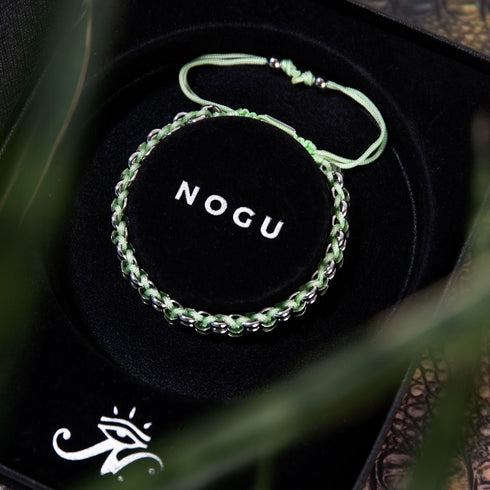 Liens Crocodile | Bracelet Mini Kismet | Vert menthe x argent
